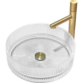 Umywalki - Mexen Eiva szklana umywalka nablatowa 39 x 39 cm, transparent - 24163900 - miniaturka - grafika 1