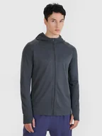 Bluzy męskie - 4F Bluza do biegania w terenie szybkoschnąca męska - szara L/XL - miniaturka - grafika 1