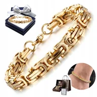 Bransolety męskie - Elegancka Bransoletka Męska Złota Na Prezent dla Mężczyzny Chłopaka Męża - miniaturka - grafika 1