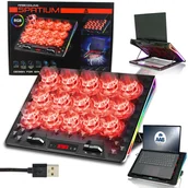 Podkładki chłodzące pod laptopa - AABCOOLING SPATIUM CICHA PODSTAWKA CHŁODZĄCA LAPTOP PODKŁADKA RGB 15 WENTYLATORÓW RGB 10-17" - miniaturka - grafika 1