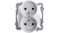 Gniazdka elektryczne - Ospel elektro Gniazdo Podwójne 2x2P+Z z uziemieniem - Karo GP-2SRZ/M/43 - miniaturka - grafika 1