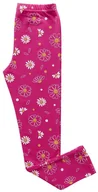 Legginsy - Getry legginsy print w kwiatki bawełniane slim wygodne do szkoły REVAJ 122 Amarant - miniaturka - grafika 1