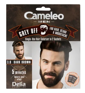DELIA Cosmetics Cameleo Men Grey Off Farba do włosów, brody i wąsów 3.0 Dark Brown - Farby do włosów i szampony koloryzujące - miniaturka - grafika 2