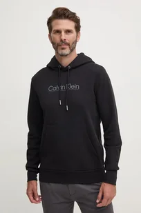 Calvin Klein bluza bawełniana męska kolor czarny z kapturem z nadrukiem K10K113576 - Bluzy męskie - miniaturka - grafika 1