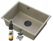 Zlewozmywaki - Granitan Manado Brązowy Podblatowy Zlew Czarny Podwieszany 60 - miniaturka - grafika 1