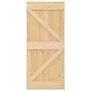 Drzwi przesuwne z osprzętem, 90x210 cm, lite drewno sosnowe | 3057594 VIDAXL - Drzwi wewnętrzne - miniaturka - grafika 4