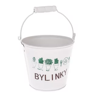 Metalowa osłonka na doniczkę Herbs biały,  12 x 10 cm - Donice - miniaturka - grafika 1