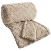 Koce - Koc EUROFIRANY D91 Jodła 70 x 160 cm Ciemnobeżowy - miniaturka - grafika 1