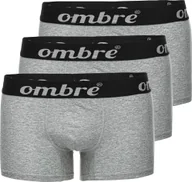 Majtki męskie - Ombre Clothing Bokserki męskie Kay 3 pack szary XL - miniaturka - grafika 1