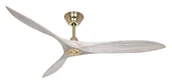 Wentylatory sufitowe - Energooszczędny wentylator sufitowy z pilotem Eco Airscrew 152 cm szczotkowany mosiądz / szczotkowany biały - miniaturka - grafika 1