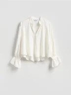 Moda i Uroda OUTLET - Reserved - Koszula z modalem - złamana biel - miniaturka - grafika 1