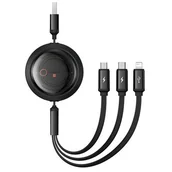 Kable USB - Kabel USB - Micro USB - Lightning -USB-C BASEUS Free2Draw 3w1 1.1m Czarny - miniaturka - grafika 1