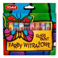 Przybory szkolne - Toma Farba do witraży 9 kolorów 10,5ml. TO-750 - miniaturka - grafika 1