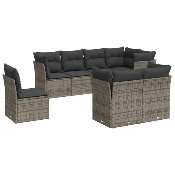 Modułowy zestaw mebli ogrodowych szary rattan PE 55 x 62 x 69 cm