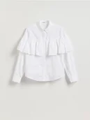Koszule damskie - Reserved - Koszula z falbaną - biały - miniaturka - grafika 1