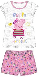 Piżama dla dziewczynki z krótkim rękawem Świnka Peppa Szara - Piżamy dla dziewczynek - miniaturka - grafika 1