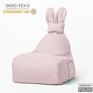 Szafy i szafki dla dzieci - Uszata pufa siedzisko z oparciem Funny Bunny SOFT- Różowa - miniaturka - grafika 1