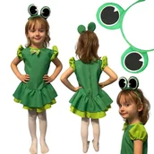 Dodatki do strojów karnawałowych - Strój Kostium Żaba Żabka Kulfon Sukienka R. 98-104 Cm Opaska Wiosna Bocian - miniaturka - grafika 1