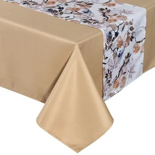 Obrus z bieżnikiem EUROFIRANY Anita 5 (140 x 220 cm) Beżowy - Obrusy i serwetki - miniaturka - grafika 1