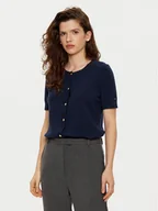 Swetry damskie - Tommy Hilfiger Kardigan WW0WW43958 Granatowy Regular Fit - miniaturka - grafika 1