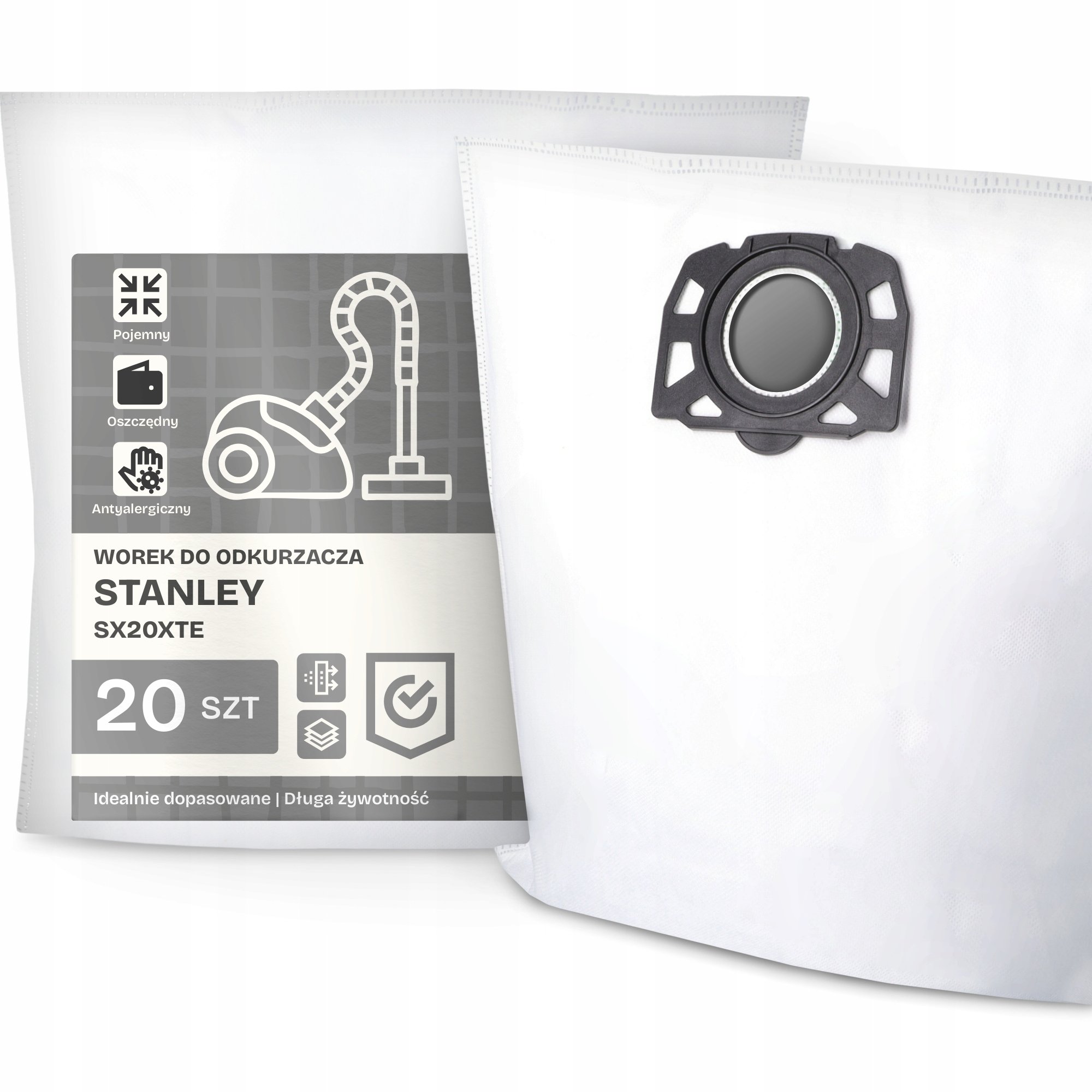 20x Worek do Odkurzacza Stanley SX20XTE Syntetyczny Flizelinowy Worki Mo G9