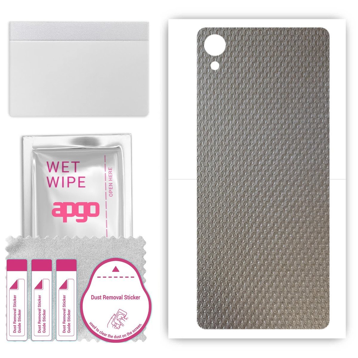 Folia naklejka skórka strukturalna na TYŁ do Sony Xperia X Performance - Aluminium krople - apgo SKINS