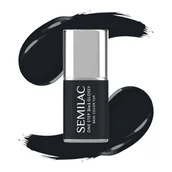 Lakiery hybrydowe - Semilac Lakier hybrydowy One Step Glossy, S190 The Black - miniaturka - grafika 1