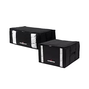 Zestaw 2 czarnych organizerów z workiem próżniowym Compactor Black Edition XXL, 125 l - Pudła i pojemniki do przechowywania - miniaturka - grafika 1