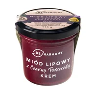 Miód - BeHarmony, miód lipowy z malinami krem, 230 g - miniaturka - grafika 1