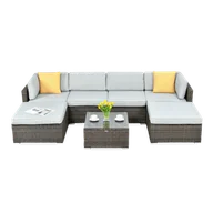 Meble ogrodowe - Zestaw Mebli Ogrodowych Komplet Technorattan PORTO Narożnik Stolik na Taras - miniaturka - grafika 1