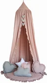 Pościel dla dzieci - Baldachim z falbanką nad łóżeczko CIEMNIEJSZY BRUDNY RÓŻ - miniaturka - grafika 1