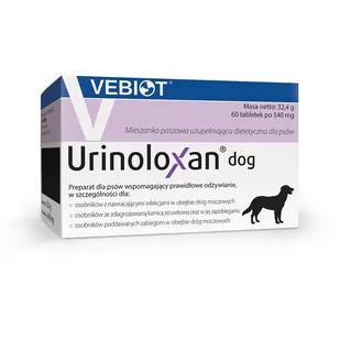 Vebiot Witaminy suplementy dla psów Vebiot Urinoloxan dog 60 tabletek woreczki na odchody VEBIOT-URINOLOXAN-DOG - Suplementy i witaminy dla psów - miniaturka - grafika 1