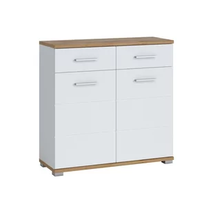 Komoda HOLG07 Hola Meble Wójcik Biały, Biel Alpejska, Dąb Wotan - Komody - miniaturka - grafika 1