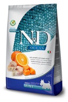 Karma sucha dla psa FARMINA N&D GF Adult Mini Pumpkin Codefish & Orange, 800 g