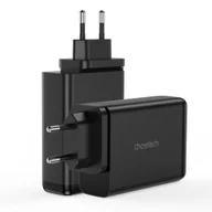 Ładowarki do telefonów - Ładowarka zasilacz GaN 140W 4 porty 2x USB-C + 2x USB - czarna CHOETECH - miniaturka - grafika 1