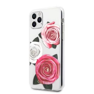 Guess GUHCN58ROSTRT iPhone 11 Pro transparent hardcase Flower Desire Pink & White Rose - Etui i futerały do telefonów - miniaturka - grafika 2