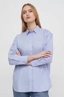 Koszule damskie - Pepe Jeans koszula bawełniana damska kolor niebieski relaxed z kołnierzykiem klasycznym - miniaturka - grafika 1