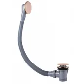 Syfony - TRES 03453420OP Syfon wannowy z przelewem i korkiem Ø 72 mm CLICK‑CLACK, Różowe złoto - miniaturka - grafika 1