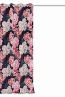 Zasłony - Zasłona gotowa na przelotkach Peony Dark 140x250 welurowa kwiaty peonie - miniaturka - grafika 1