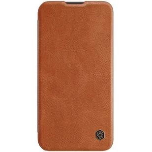 Nillkin Qin Leather Pro Case etui iPhone 14 Pro osłona na aparat kabura pokrowiec obudowa z klapką brązowy - Etui i futerały do telefonów - miniaturka - grafika 7
