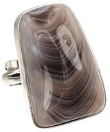 Pierścionki - Agat Botswana Elegancki Pierścionek Srebro R10-26 Certyfikat Unikat - miniaturka - grafika 1