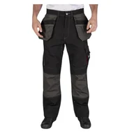 Spodnie męskie - Lee Cooper LCPNT224 męskie kontrastujące wielokolorowe i kabury kieszonkowe ochraniacze na kolana do pracy bezpieczne spodnie bojówki spodnie czarne/szare, rozmiar 100 cm talia, 52 cm (krótkie) noga - miniaturka - grafika 1