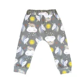 Spodenki dla niemowląt - Spodnie niemowlęce - jednorożec, chmurki i tęcza - miniaturka - grafika 1