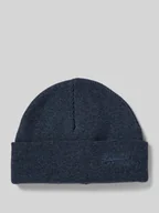 Czapki męskie - Czapka beanie z szerokim brzegiem i wyhaftowanym logo - miniaturka - grafika 1