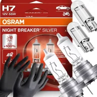 Żarówki samochodowe - Żarówki Osram H7 Night Breaker Silver +100% W5W Led Clear Rękawiczki - miniaturka - grafika 1
