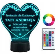 Lampy stojące - Lampka Nocna 3D LED Prezent na Dzień Ojca Grawer - miniaturka - grafika 1