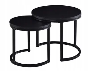 Ława Stolik Kawowy Skandynawska Czarna Okragła do Salonu Furnitex - Ławy i stoliki kawowe - miniaturka - grafika 1