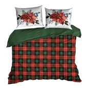 Pościel - Pościel świąteczna 200 x 220 cm Karmen flanela czerwono-zielona - miniaturka - grafika 1