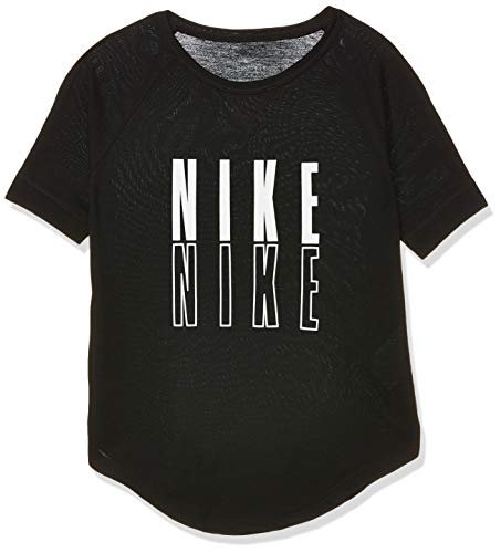 Nike T-shirt dziewczęcy G Nk Ss Trophy Gfx Top czarny Black/(White) X-S