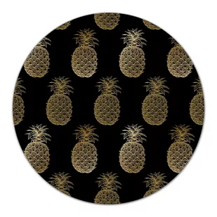 Deska szklana ozdobna Ananasy na czarnym tle fi40, Coloray - Deski do krojenia - miniaturka - grafika 1